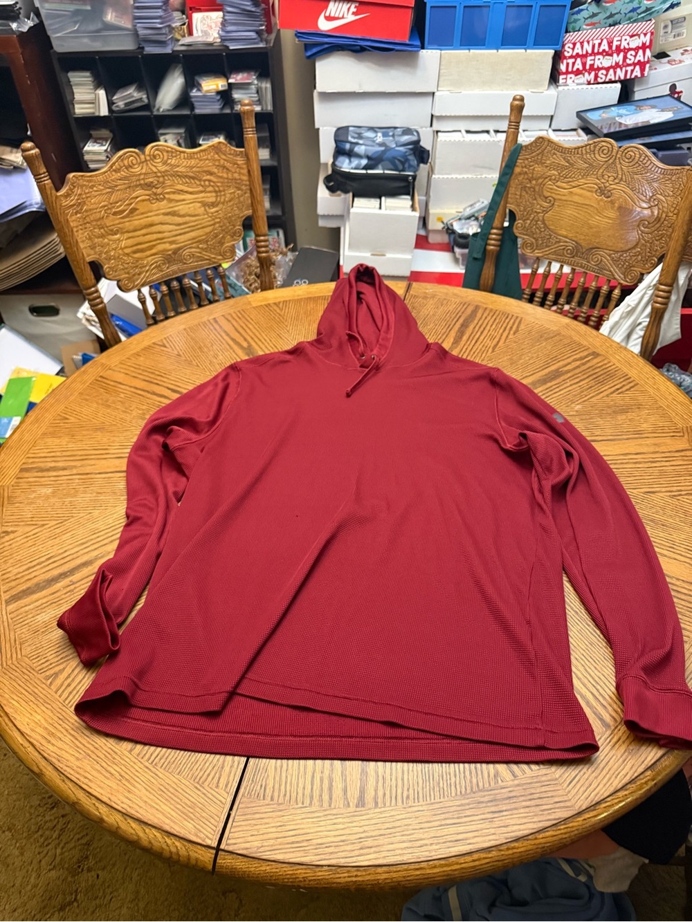 Under Armour Burgundy Waffle-Knit Hoodie Pullover